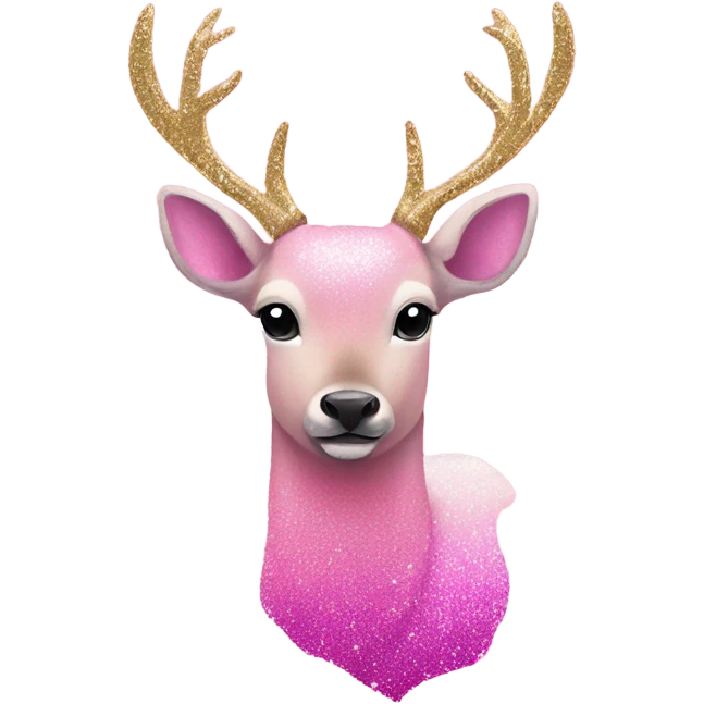 Pink ombre buck with glitter  emoji