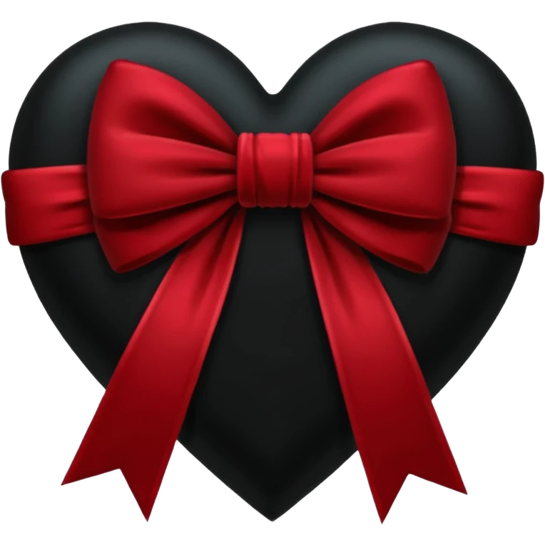 heart with a velvet bow, goth emoji