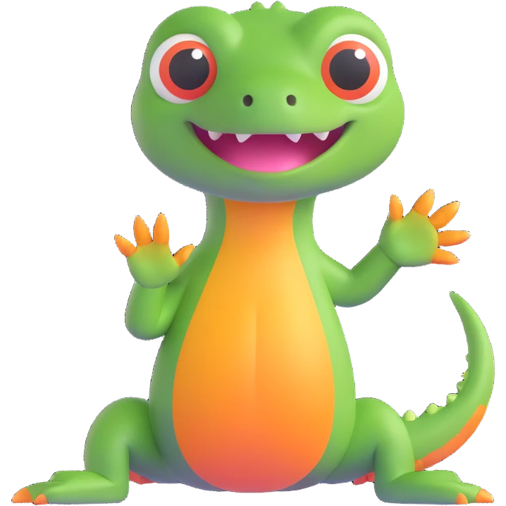 simplified cute lizard hand palm facing down, rounded fingers, subtle scales, emoji style emoji