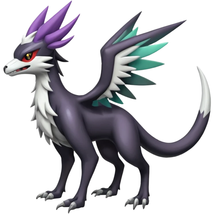 Shiny Noivern-Mightyena-Silvally-Fakémon-hybrid-creature (full body)  emoji