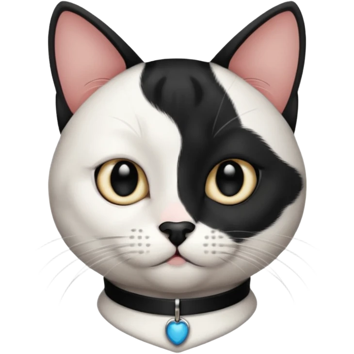 Black and white cat boy with black nose  emoji