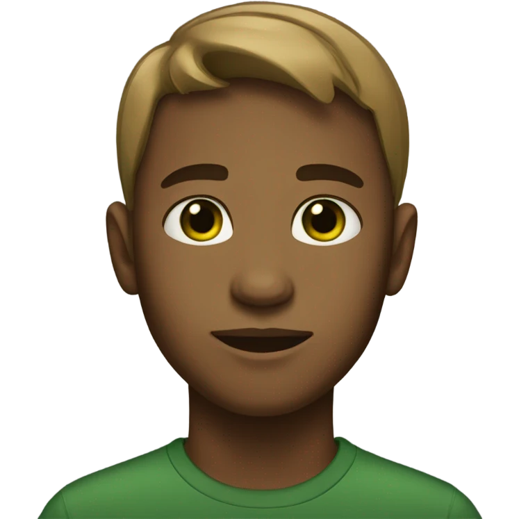 brown boy with green eyes and light brown hair emoji