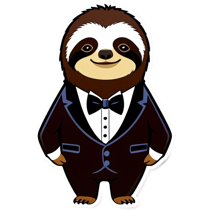 Sloth in a tuxedo emoji