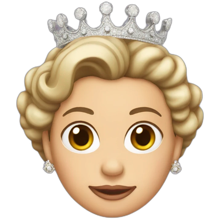 Queen Elizabeth II with hair in cornrows emoji