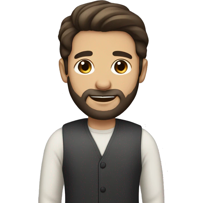 Dark hair man with beard and light brown hair girl emoji