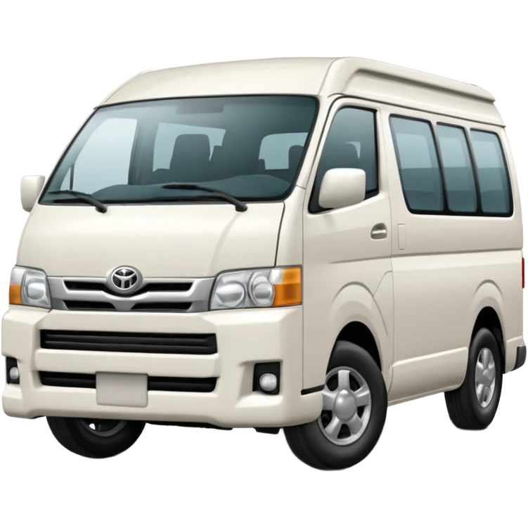3D emoji of a Peruvian urban white toyota hiace emoji
