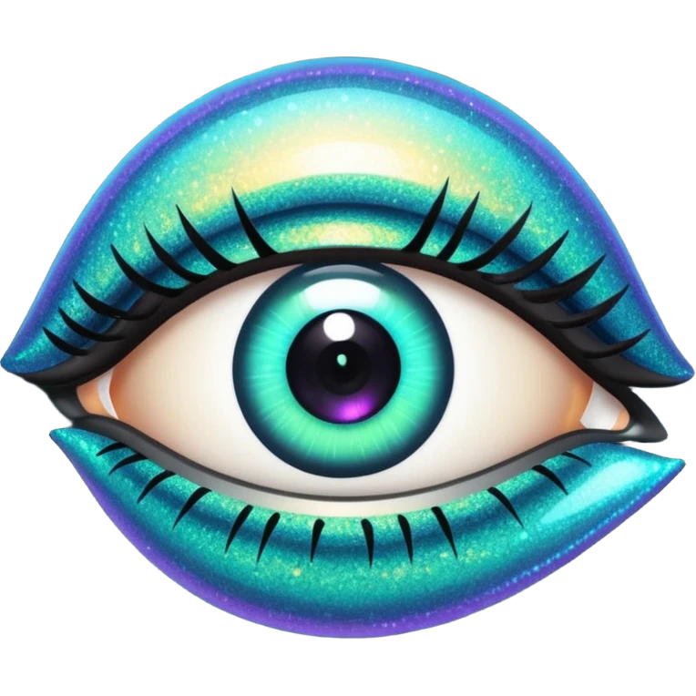 Glitter cyberpunk eye emoji