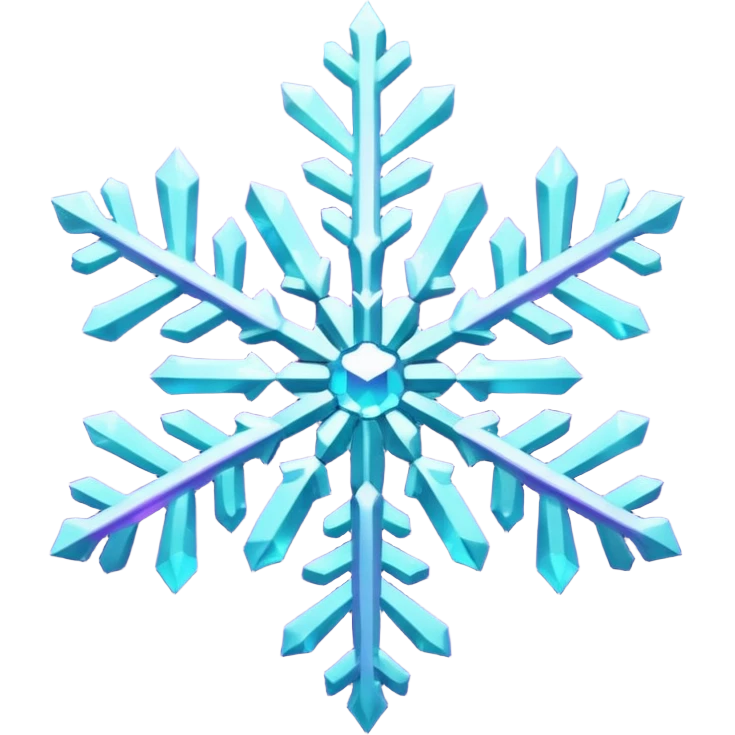 cyan and purple snowflake glitter emoji