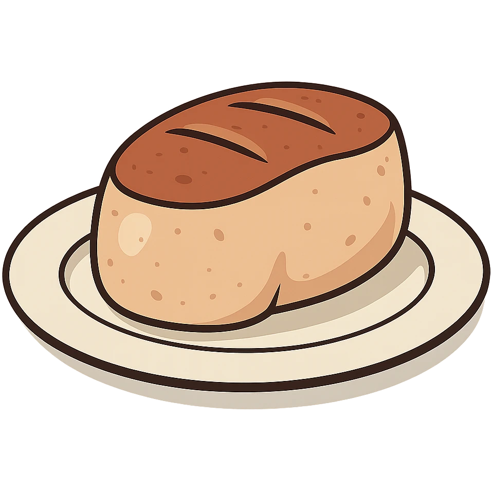 flat toon style foie gras on a plate emoji