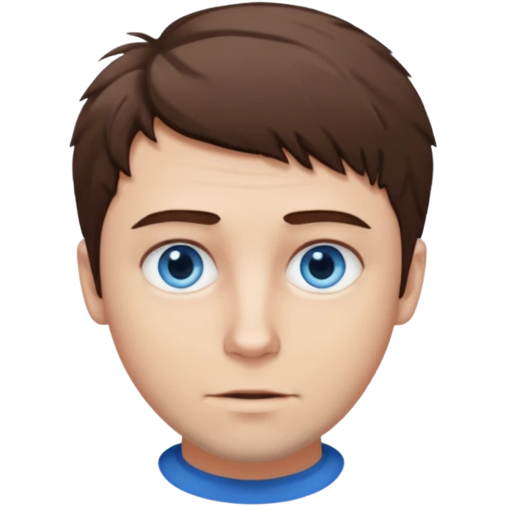 Create an emoji of a man with white skin and short brown but slightly messy hair emoji