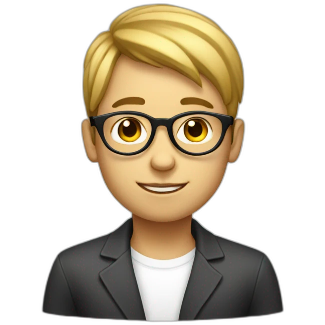 A-boy-with-circle-shaped-eyeglasses and white complexion emoji