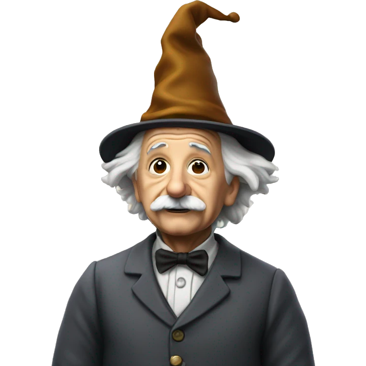 Albert Einstein in a wizard's hat emoji
