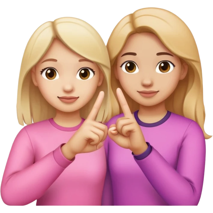 Two girls making a pinky promise  emoji
