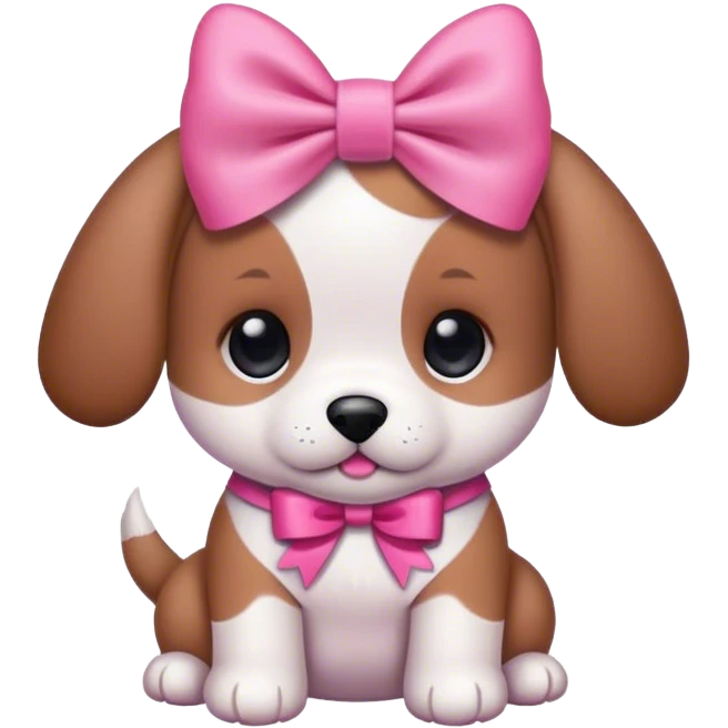 Puppy with a pink bow emoji