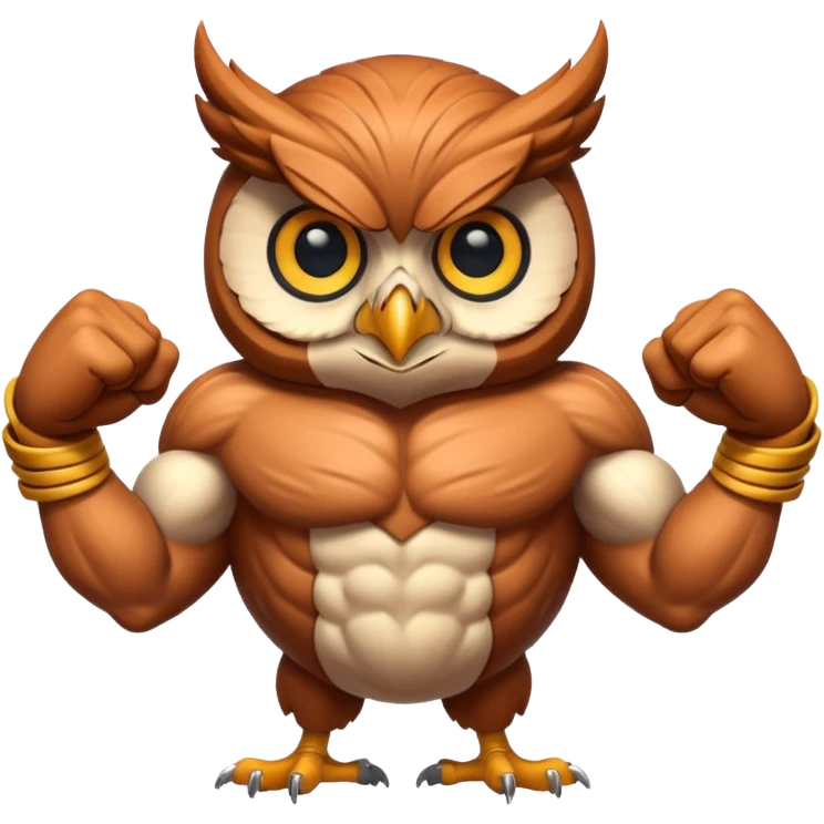 An owl with muscles  emoji