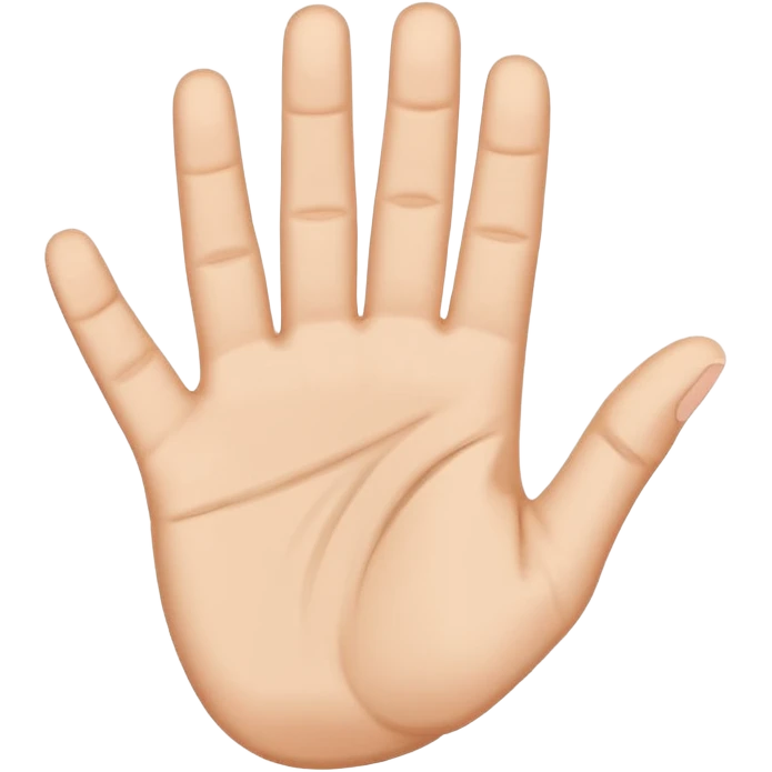 right hand in the shape of the alphabet letter E, fingers folded over the thumb, palm facing forward, no text emoji