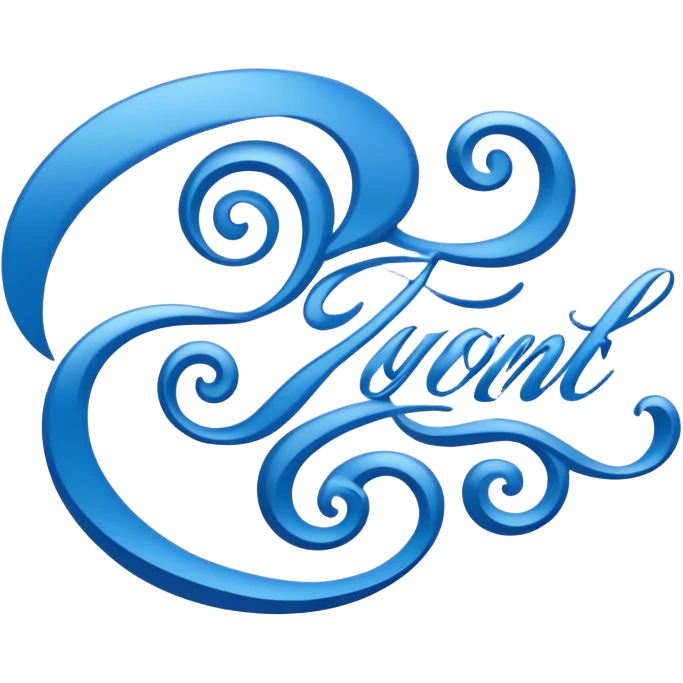 Creative Calligraphy  Blue sign thank you  emoji