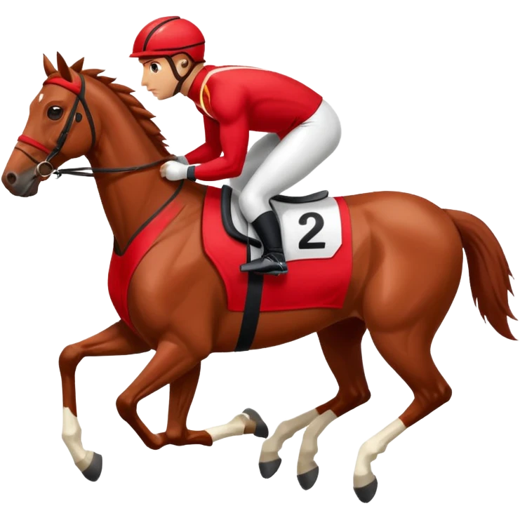 Horse in red racing suit  emoji