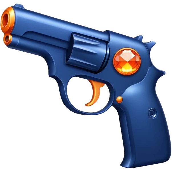 dark blue and orange gun with rhinestones emoji