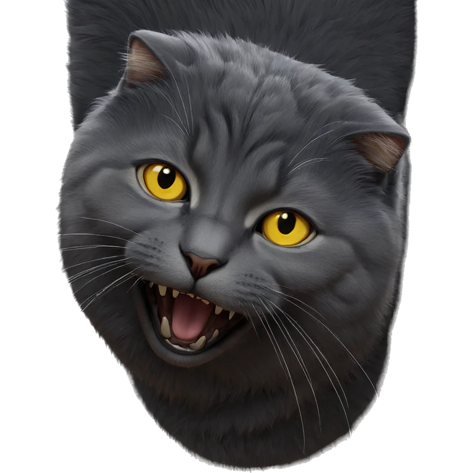 realistic cat with yellow eyes emoji