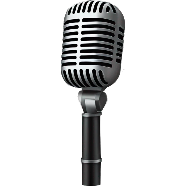 simple black line art style mic emoji