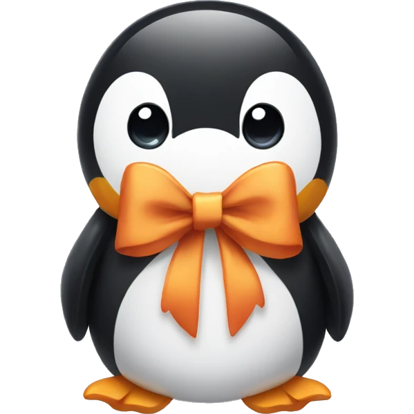 Penguin with bow emoji