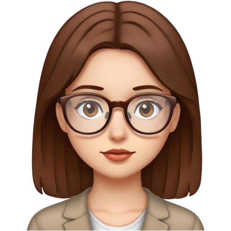 A girl with brown hair and glasses  emoji