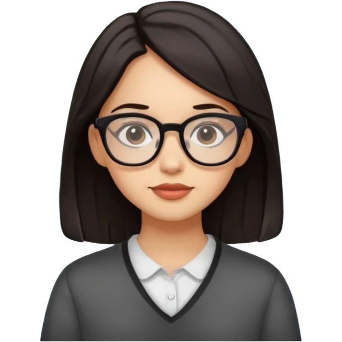 de una chica morena clara con cabellos negro y lago con lentes emoji