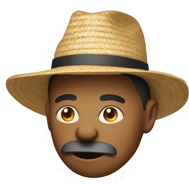 Fuming person with a straw hat emoji