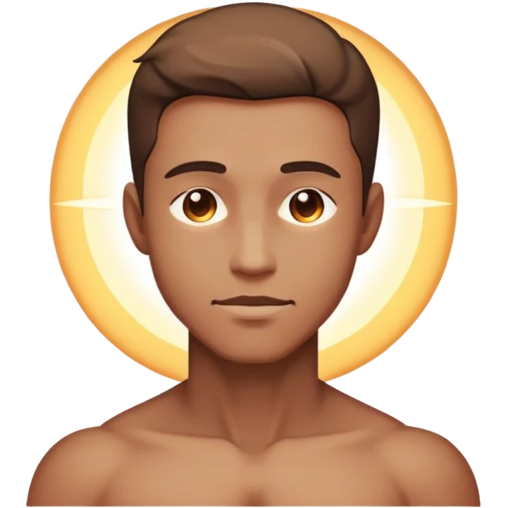 transition from a man with a spiritual pain on his chest growing up to a man with a soul glowing on his body representing his healed version karmically emoji