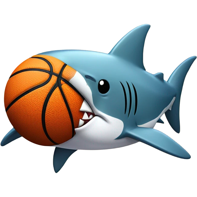 Shark wearing basketball jersey emoji