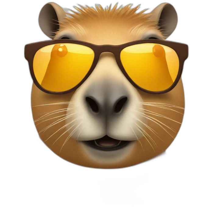 Capybara wearing sunglasses emoji