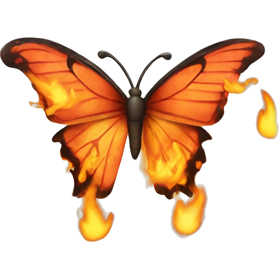 Flaming butterfly emoji