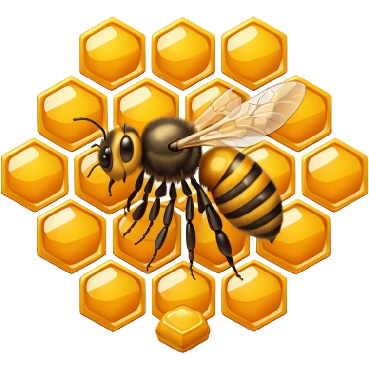 honeycomb with a bee emoji