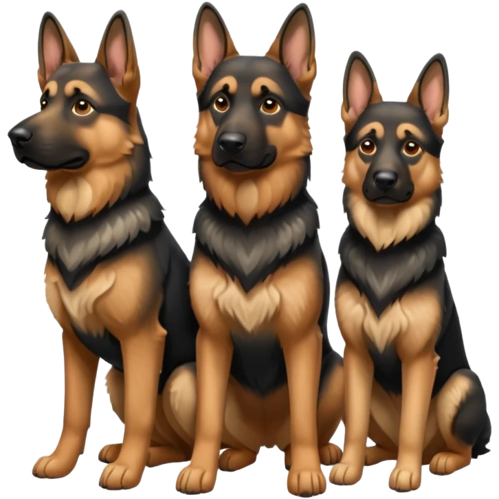 three german sheperds emoji
