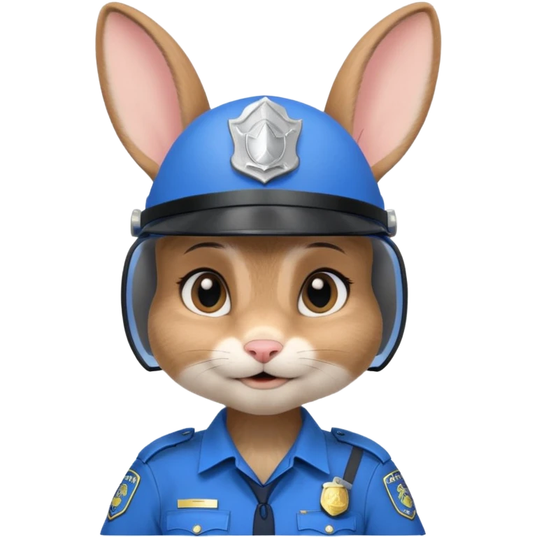 judy hopps, Rabbit police, blue uniform including helmet of uniform emoji