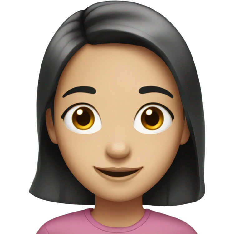 smiling girl with black hair emoji
