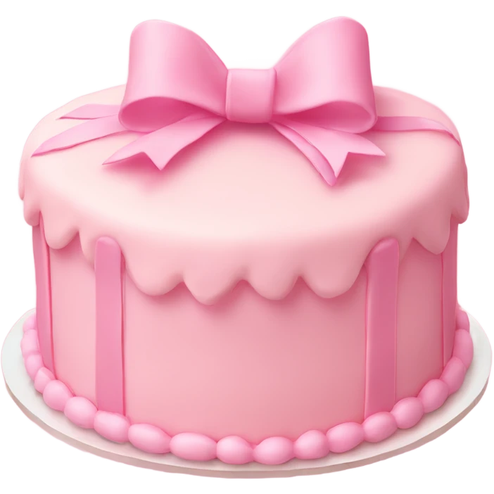 pastel pink cake with small ribbon bows in heart shape emoji