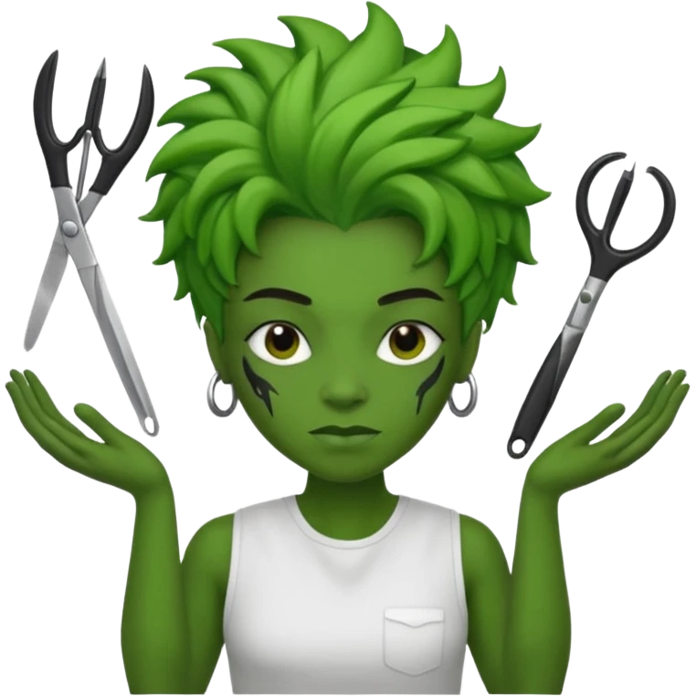black mutant hairdresser emoji