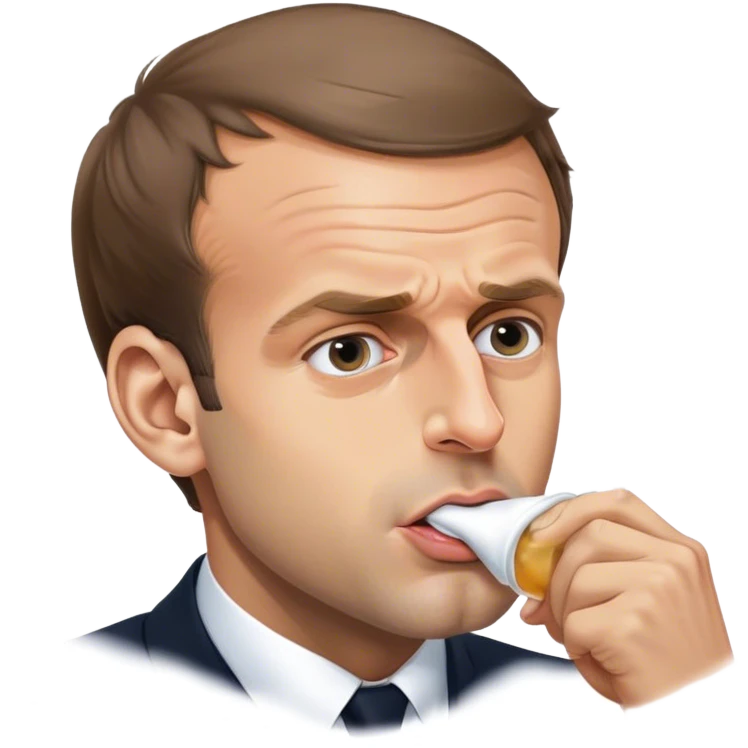 emmanuel macron snorting emoji