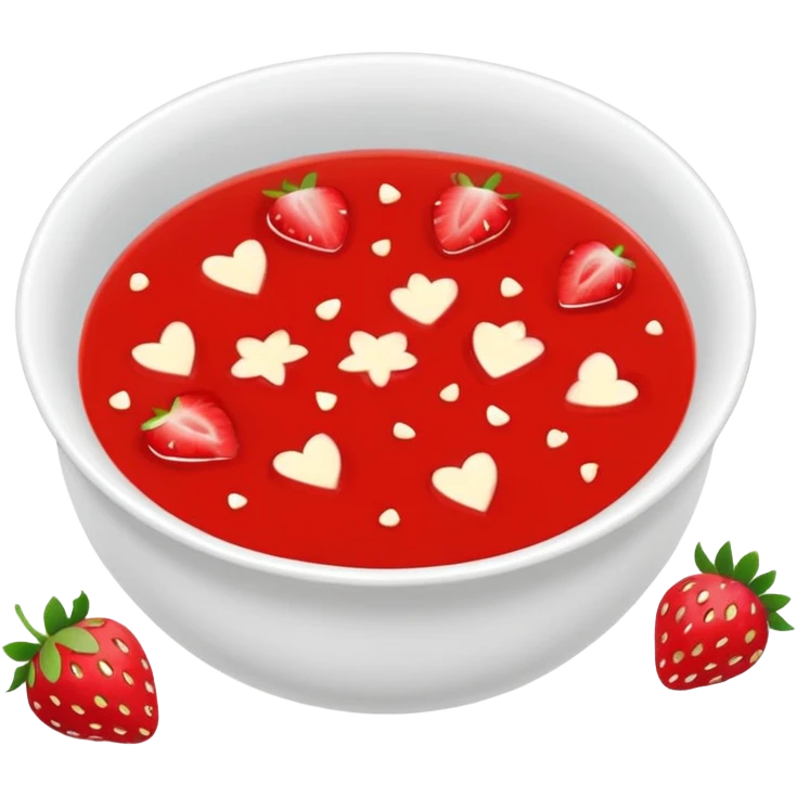 soup made of strawberries with small pieces of strawberries visible emoji