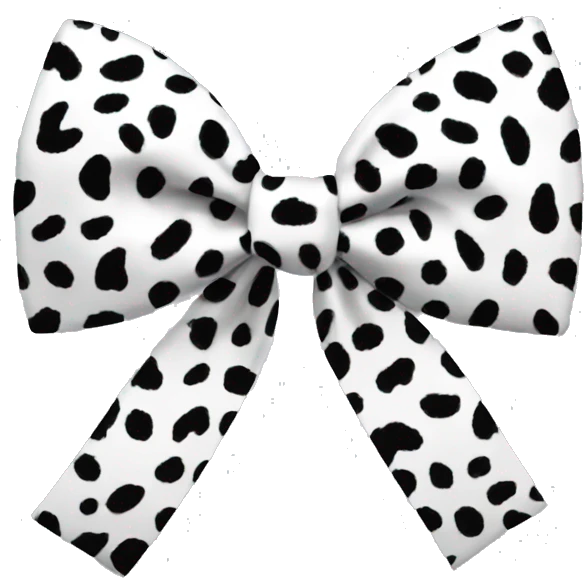 White leopard print bow emoji