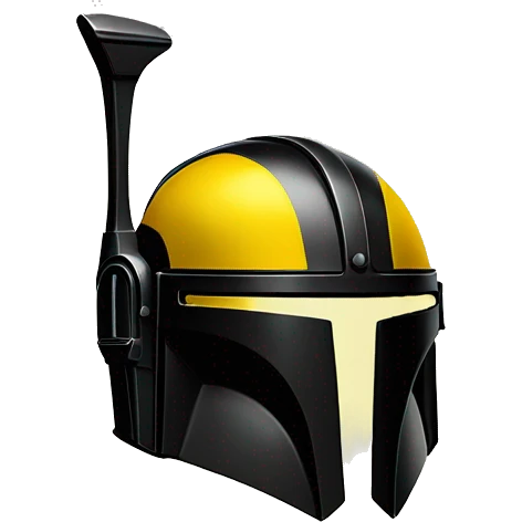 Mandalorian helmet black and yellow with antenna emoji