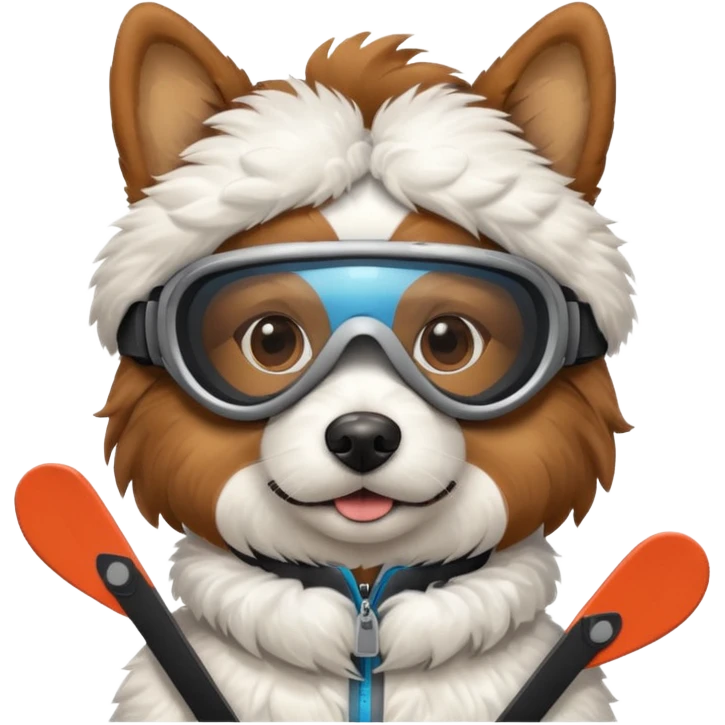 Dog skiing emoji
