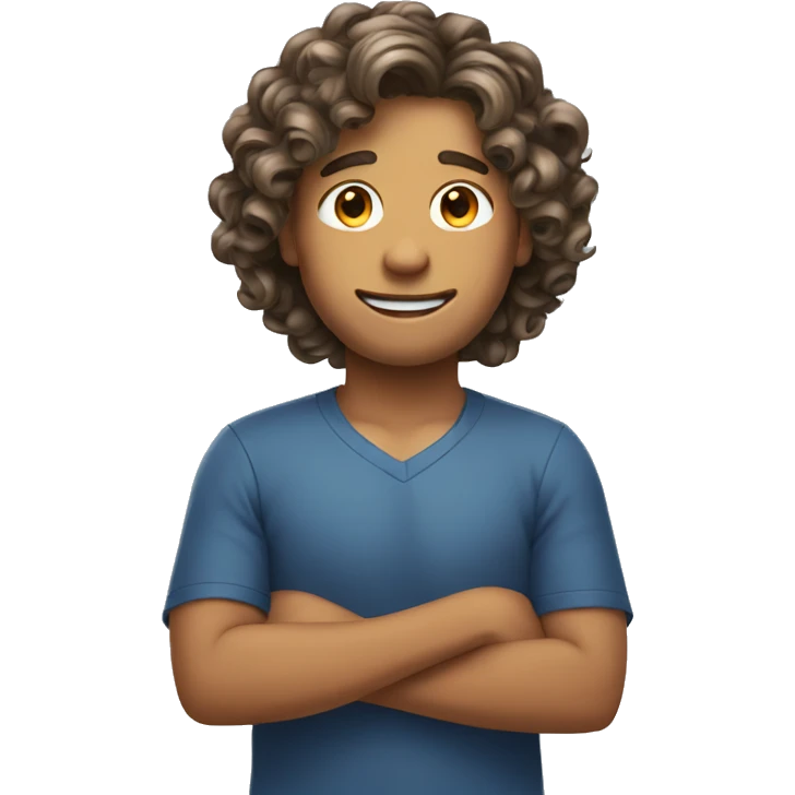 Long curling hair boy emoji