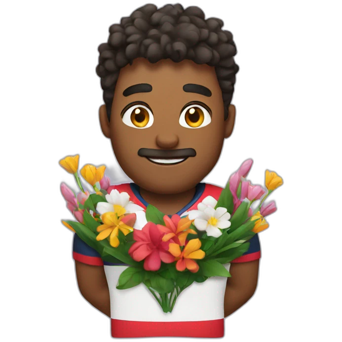 Rugbyman with flowers  emoji