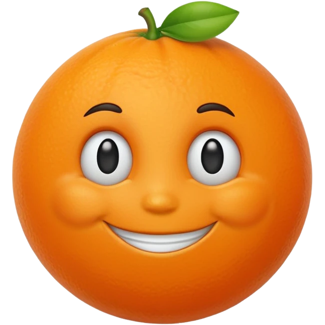 Orange with smile face emoji