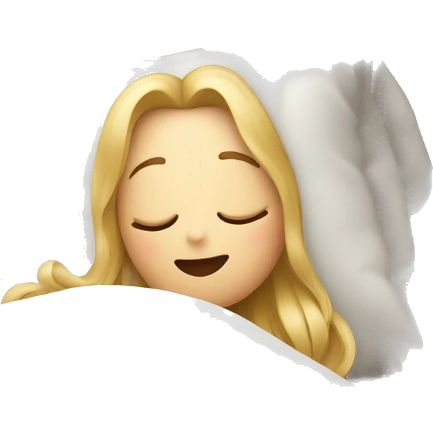 Femme blanche châtain qui dort dans un lit emoji