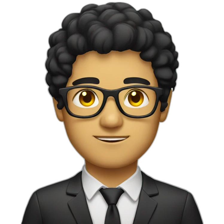 Guy with yellow tinted glasses and combed black hair  emoji
