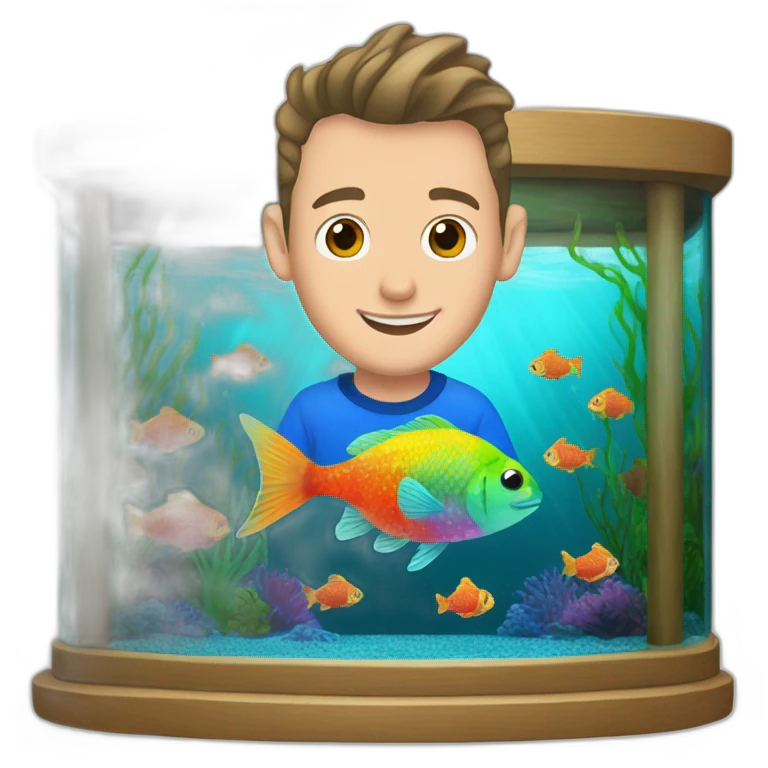 Jonathan Toews as rainbow fish inside an aquarium emoji